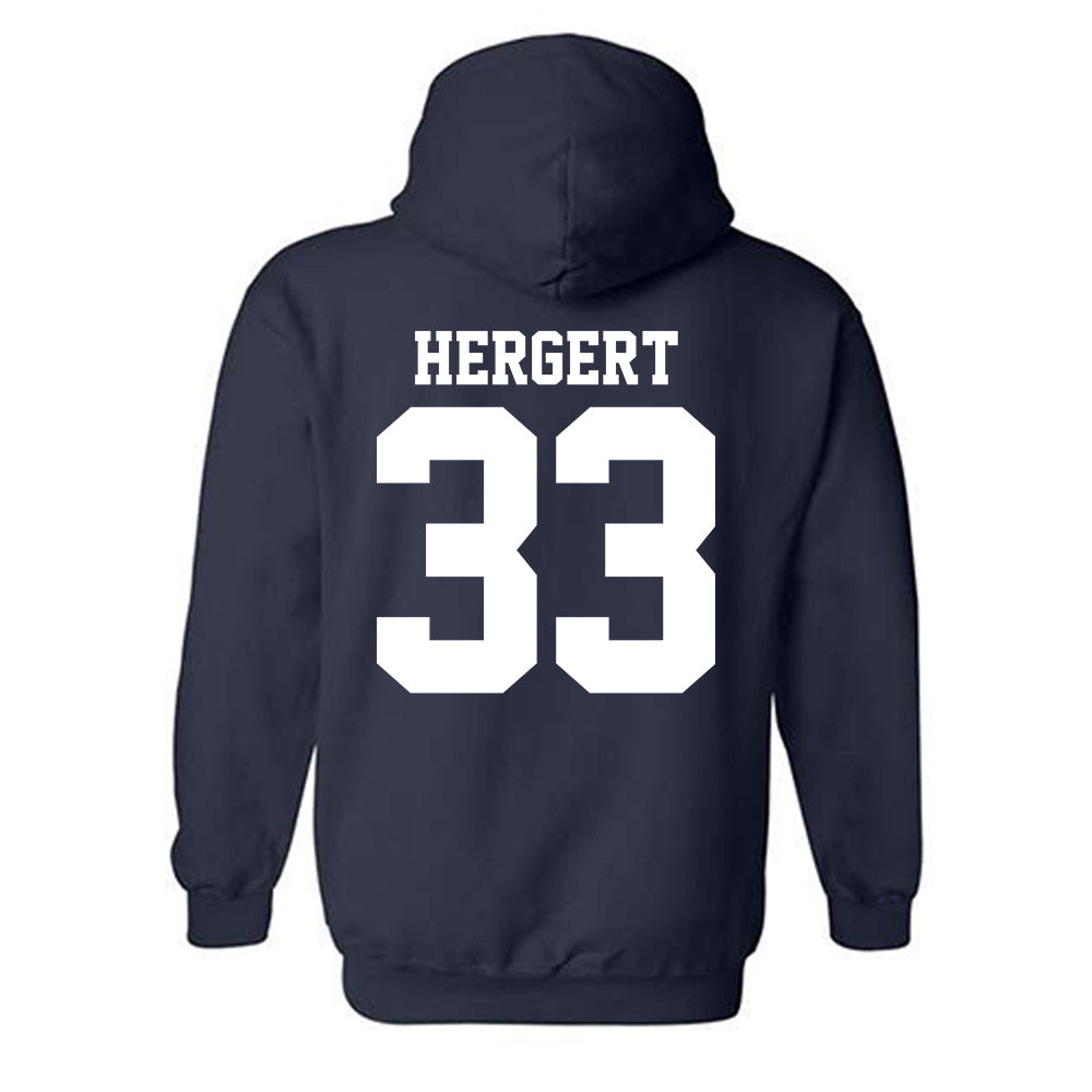 UC Davis - NCAA Football : Conner Hergert - Classic Shersey Hooded Sweatshirt-1