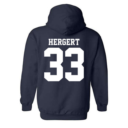 UC Davis - NCAA Football : Conner Hergert - Classic Shersey Hooded Sweatshirt-1