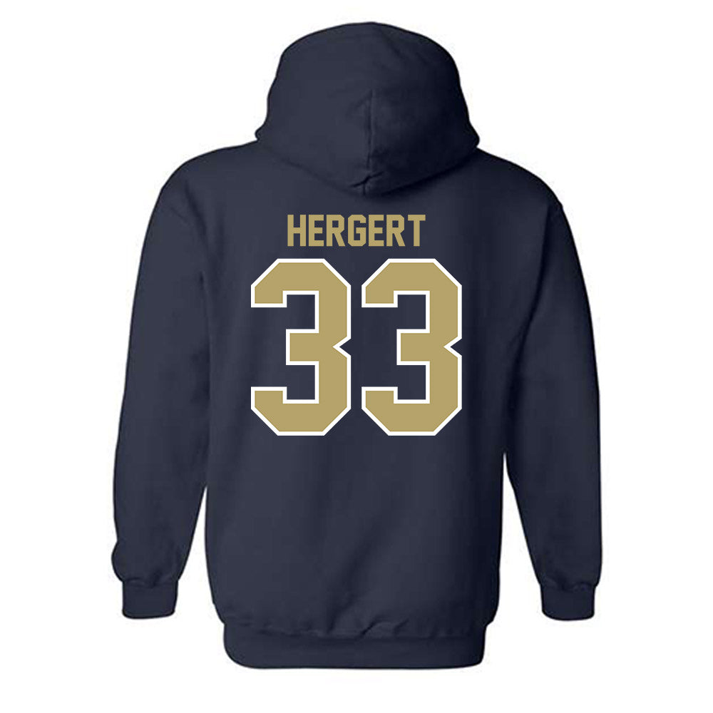 UC Davis - NCAA Football : Conner Hergert - Classic Fashion Shersey Hooded Sweatshirt-1