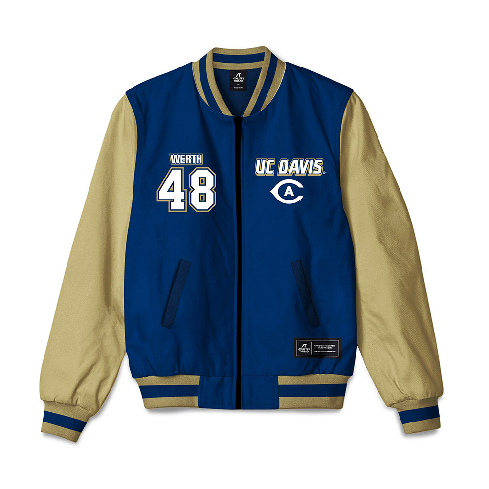 UC Davis - NCAA Baseball : Taylor Werth - Bomber Jacket-0