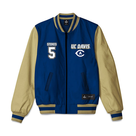 UC Davis - NCAA Men's Basketball : Jalen Stokes - Bomber Jacket-0