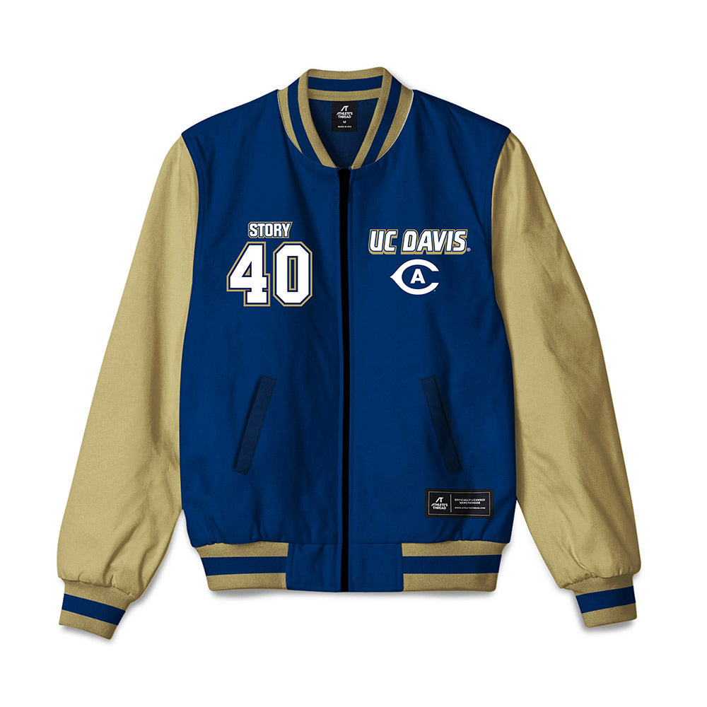 UC Davis - NCAA Baseball : Zach Story - Bomber Jacket-0