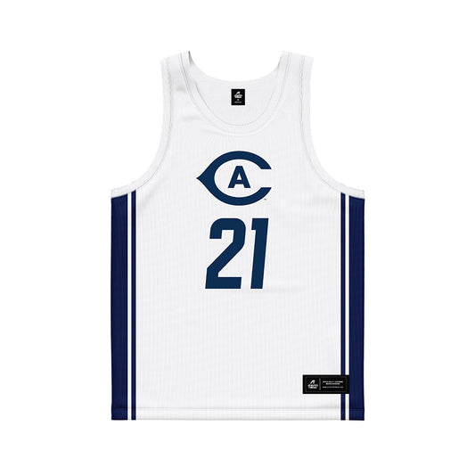 UC Davis - NCAA Men's Basketball : Omer Suljanovic - White Basketball Jersey-0