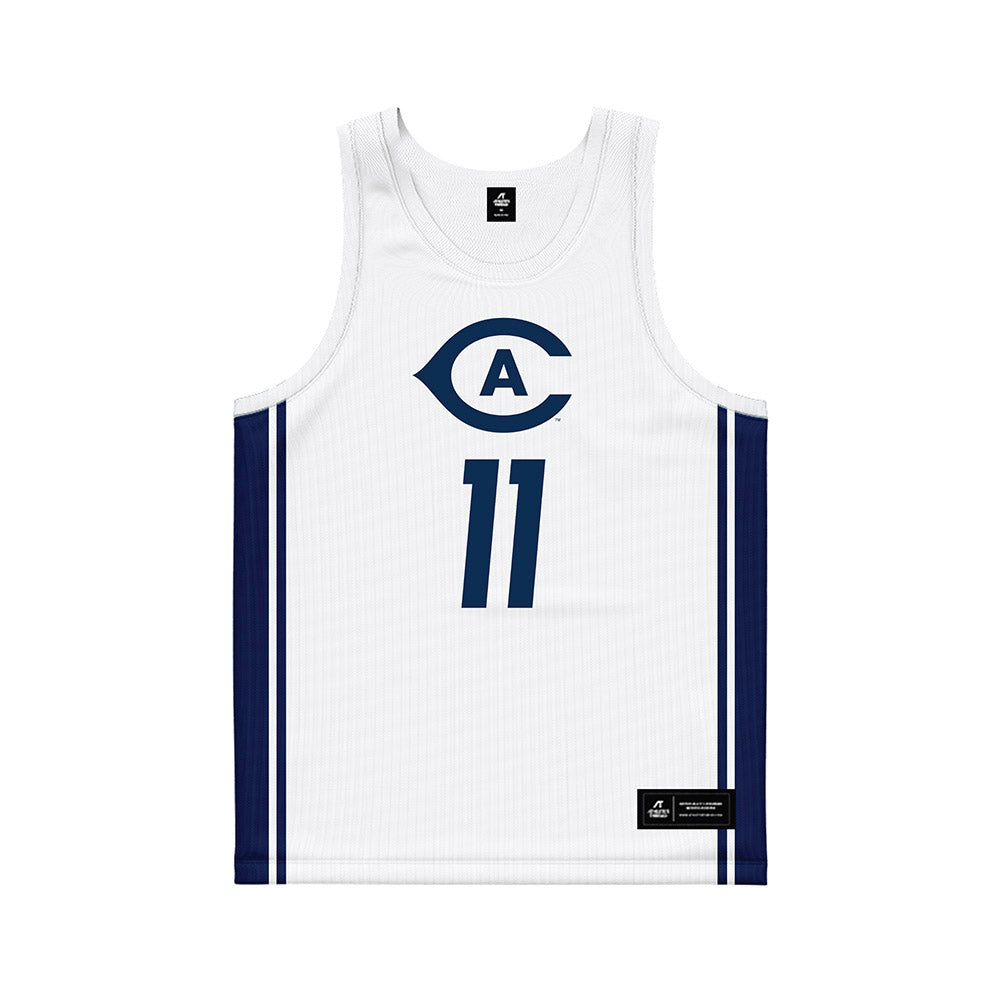UC Davis - NCAA Men's Basketball : Ylan Esso Essis - White Basketball Jersey-0
