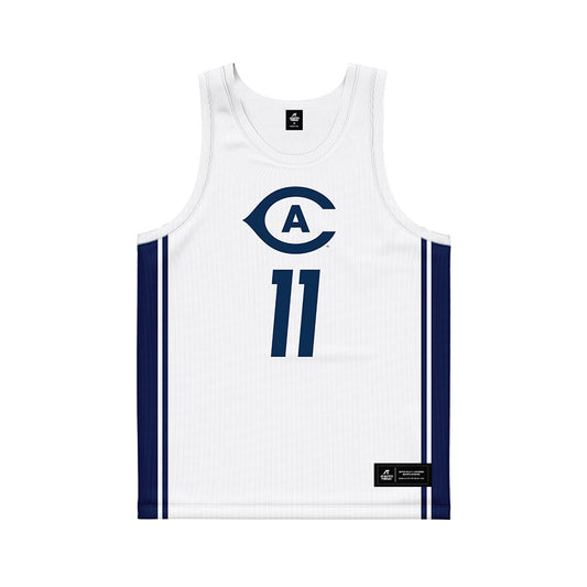 UC Davis - NCAA Men's Basketball : Ylan Esso Essis - White Basketball Jersey-0