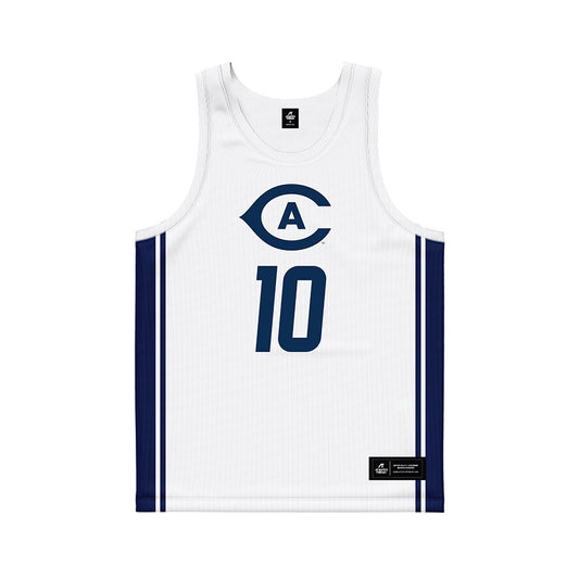UC Davis - NCAA Men's Basketball : Cj Franklin - White Basketball Jersey-0