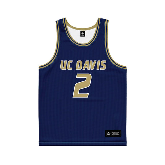 UC Davis - NCAA Women's Basketball : Ryann Bennett - Blue Basketball Jersey-0