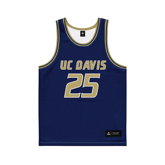 UC Davis - NCAA Women's Basketball : Megan Norris - Blue Basketball Jersey-0