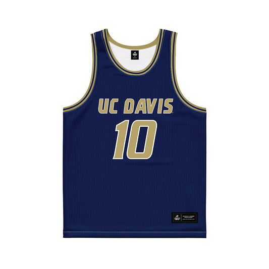 UC Davis - NCAA Women's Basketball : Tegan Young - Blue Basketball Jersey-0