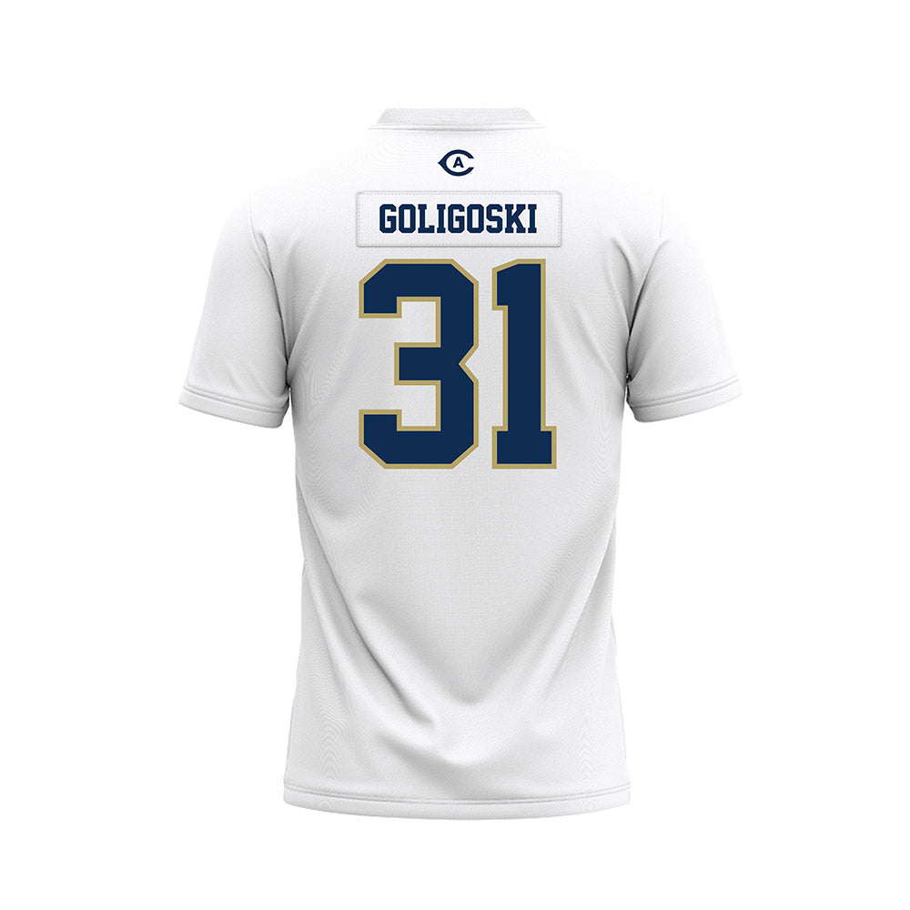 UC Davis - NCAA Football : Sam Goligoski - White Premium Football Jersey-1