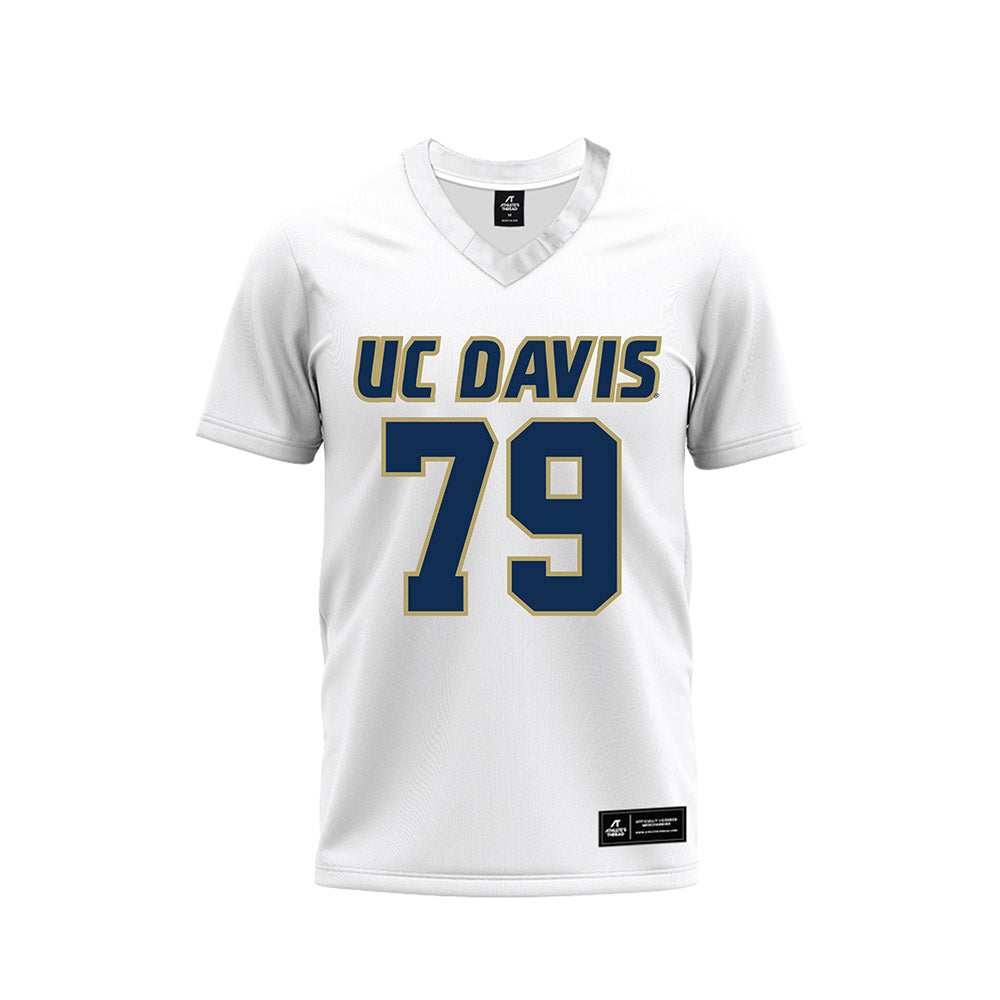 UC Davis - NCAA Football : Ernesto Nava - White Premium Football Jersey