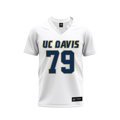 UC Davis - NCAA Football : Ernesto Nava - White Premium Football Jersey