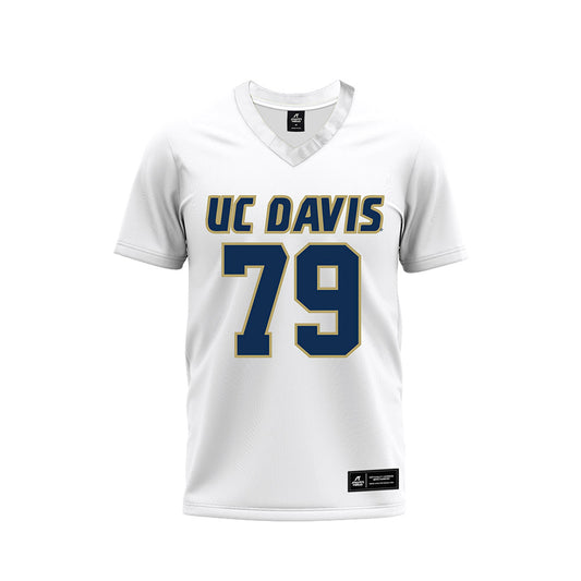 UC Davis - NCAA Football : Ernesto Nava - White Premium Football Jersey