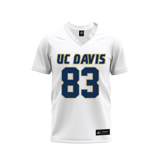 UC Davis - NCAA Football : Cade Cox - White Premium Football Jersey-0
