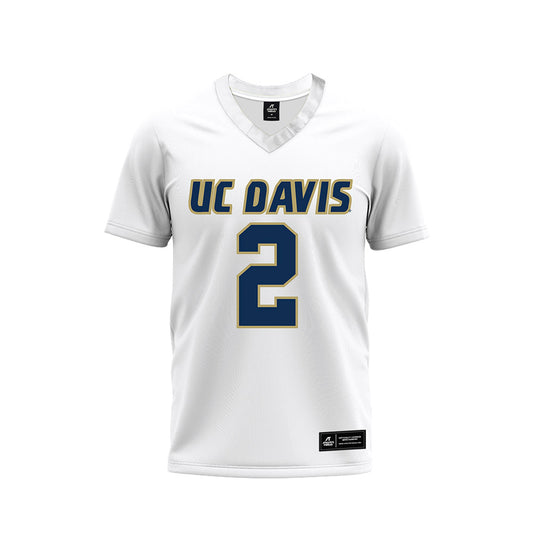 UC Davis - NCAA Football : David Rasor - White Premium Football Jersey-0