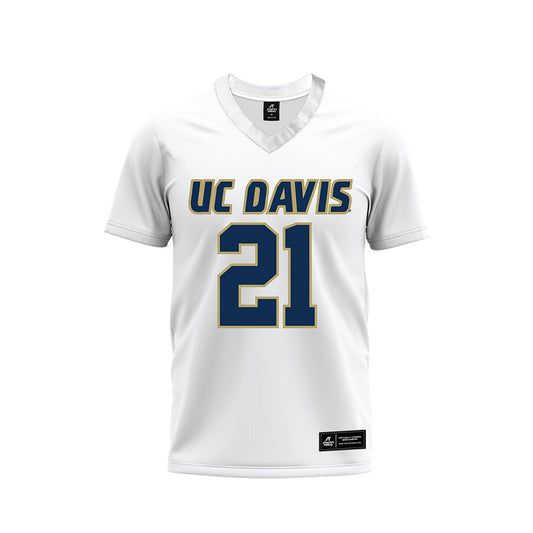 UC Davis - NCAA Football : Teeg Slone - White Premium Football Jersey-0