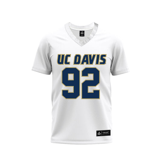 UC Davis - NCAA Football : Rayne Mayo - White Premium Football Jersey-0
