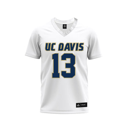 UC Davis - NCAA Football : Tyler Hennessy - White Premium Football Jersey-0