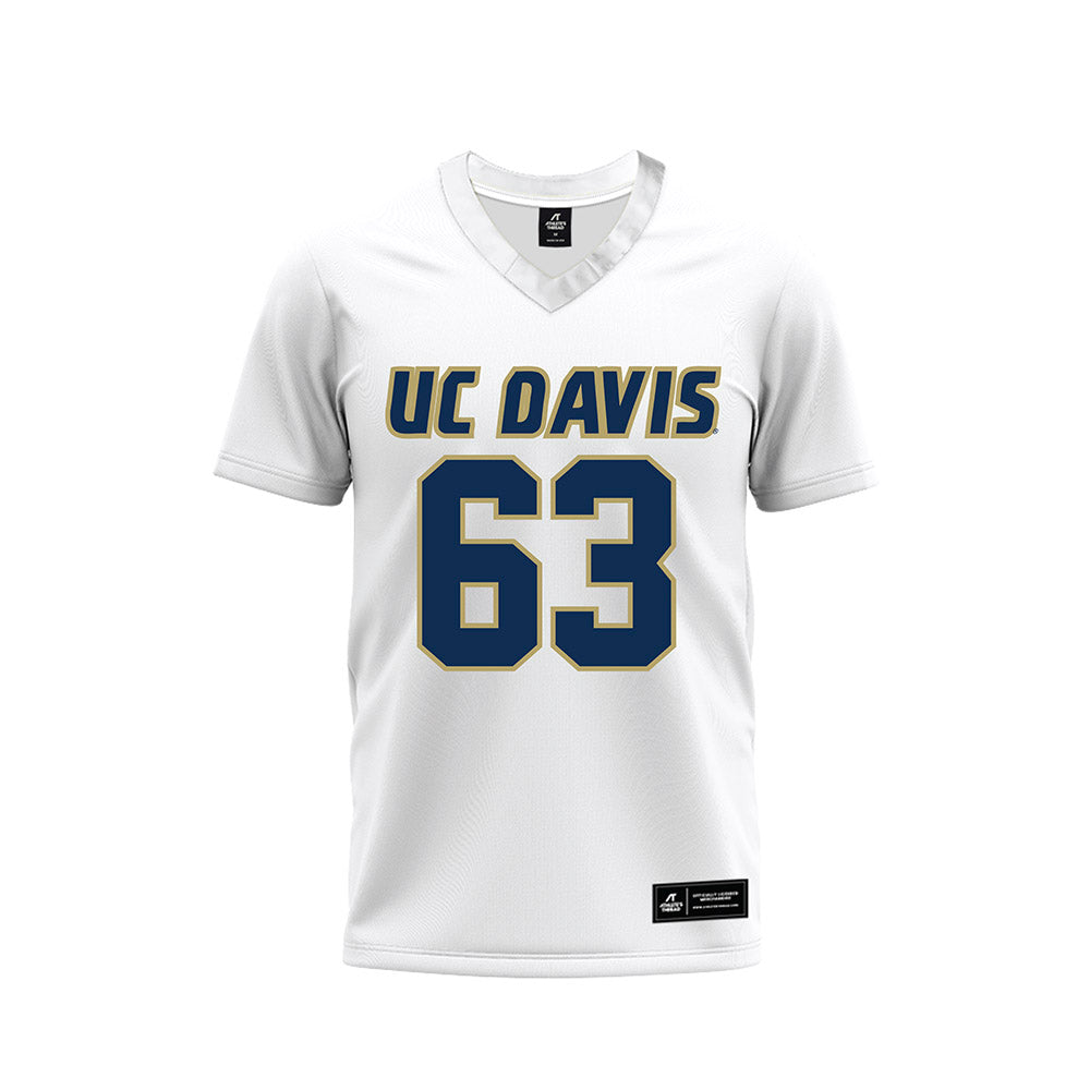 UC Davis - NCAA Football : Roice Cleeland - White Premium Football Jersey-0