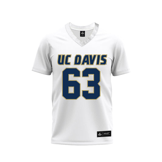 UC Davis - NCAA Football : Roice Cleeland - White Premium Football Jersey-0