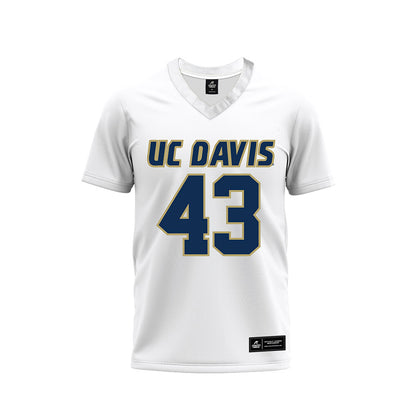 UC Davis - NCAA Football : Hunter Ridley - White Premium Football Jersey-0