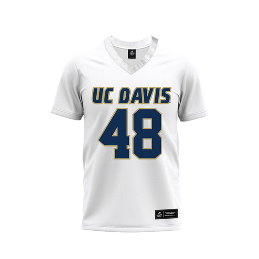 UC Davis - NCAA Football : Joe Adema - White Premium Football Jersey-0