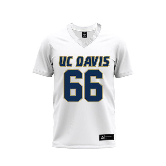 UC Davis - NCAA Football : Jezniah Thurston - White Premium Football Jersey-0