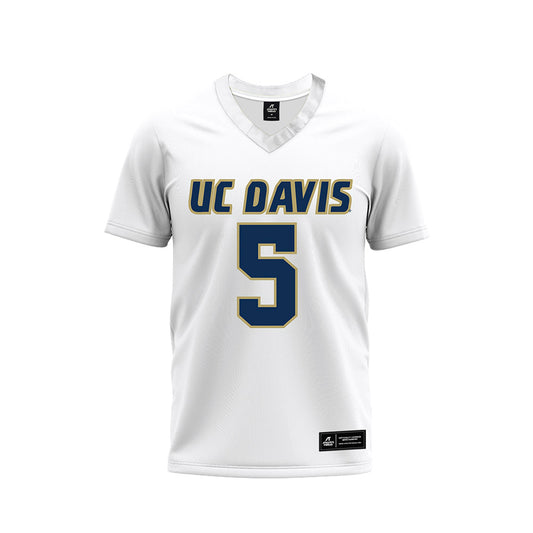 UC Davis - NCAA Football : Grant Garretson - White Premium Football Jersey-0