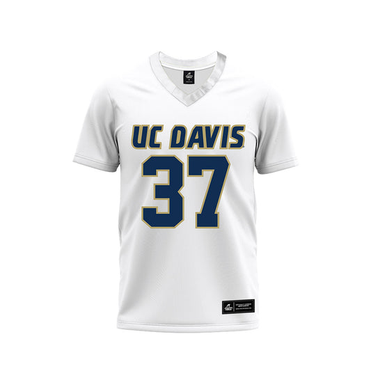 UC Davis - NCAA Football : Brayden Rosa - White Premium Football Jersey-0