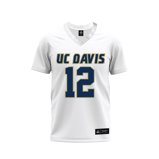 UC Davis - NCAA Football : Caden Pinnick - White Premium Football Jersey-0