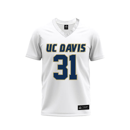 UC Davis - NCAA Football : Sam Goligoski - White Premium Football Jersey-0