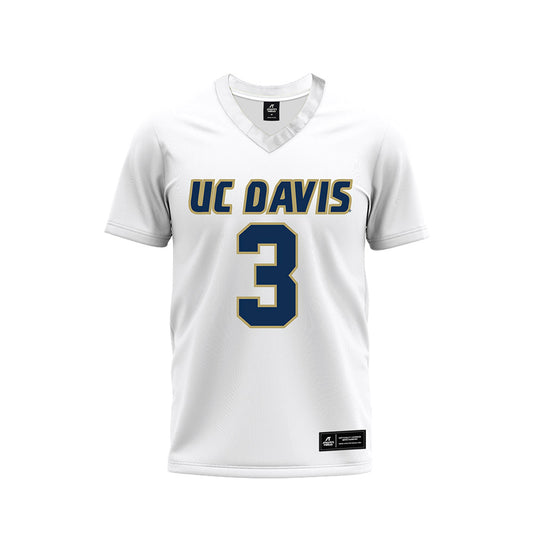 UC Davis - NCAA Football : Zachary Jones - White Premium Football Jersey-0