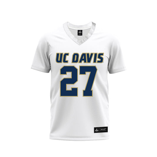 UC Davis - NCAA Football : Fernando Morales - White Premium Football Jersey-0