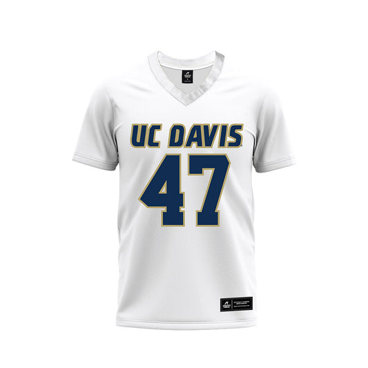 UC Davis - NCAA Football : Jordan Garcia - White Premium Football Jersey-0
