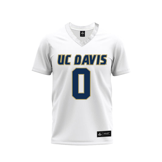 UC Davis - NCAA Football : Ian Simpson - White Premium Football Jersey-0