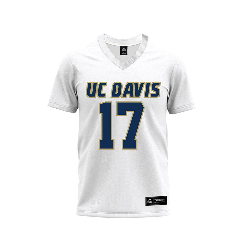 UC Davis - NCAA Football : Kyle Hill - White Premium Football Jersey-0