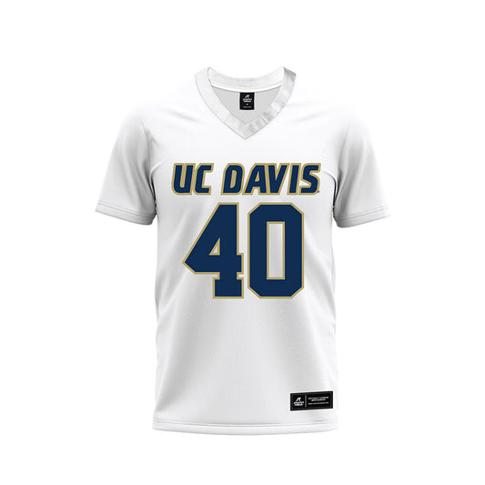 UC Davis - NCAA Football : Isaiah Sanders - White Premium Football Jersey-0