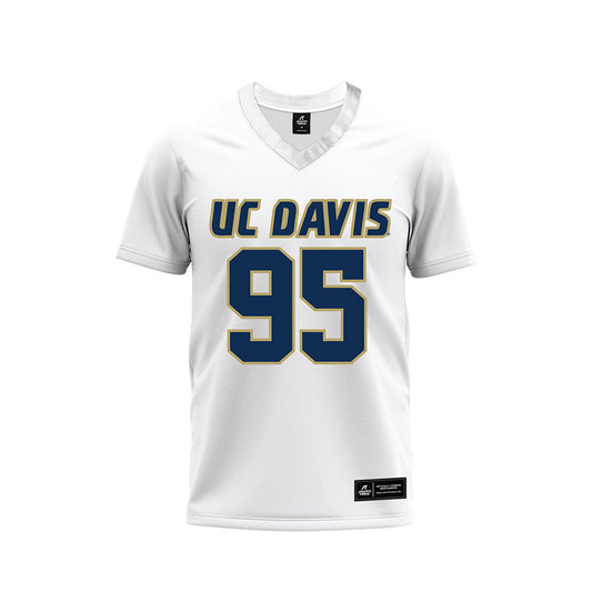 UC Davis - NCAA Football : Jake Williams - White Premium Football Jersey-0