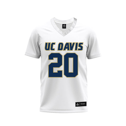 UC Davis - NCAA Football : Jordan Fisher - White Premium Football Jersey-0