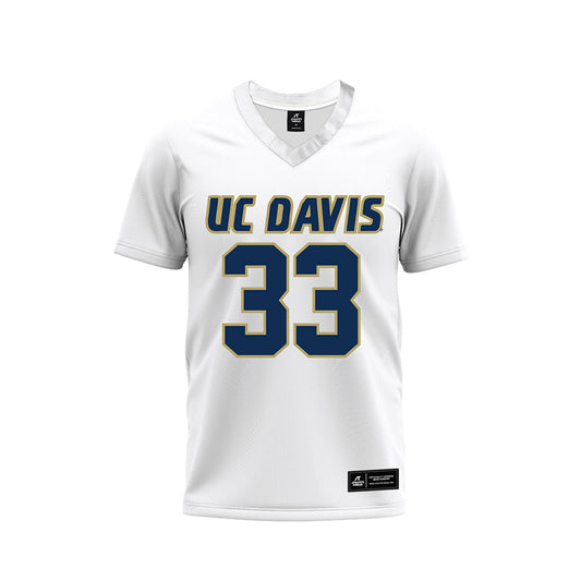 UC Davis - NCAA Football : Conner Hergert - White Premium Football Jersey-0