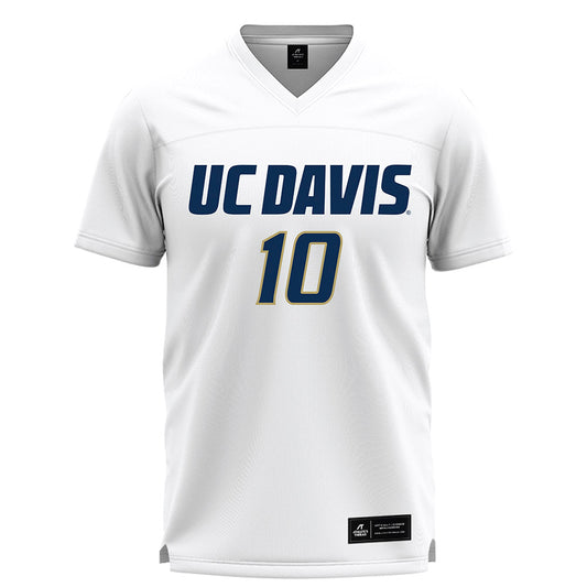 UC Davis - NCAA Women's Lacrosse : Jane Fox - White Lacrosse Jersey-0