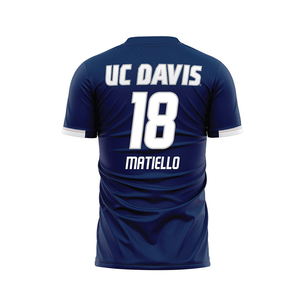 UC Davis - NCAA Men's Soccer : Rafael Matiello - Blue Soccer Jersey