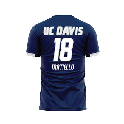 UC Davis - NCAA Men's Soccer : Rafael Matiello - Blue Soccer Jersey