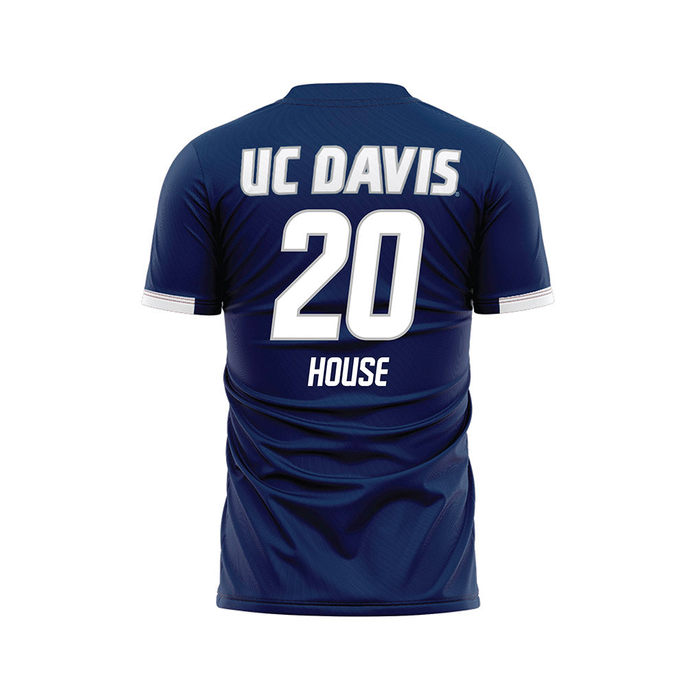 UC Davis - NCAA Men's Soccer : Gavin House - Blue Soccer Jersey-1