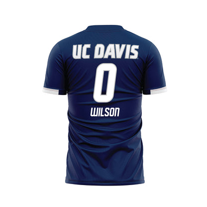 UC Davis - NCAA Men's Soccer : Mekhai Wilson - Blue Soccer Jersey