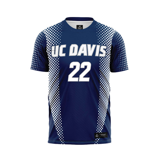 UC Davis - NCAA Women's Soccer : Courtney Wagner - Blue Soccer Jersey-0
