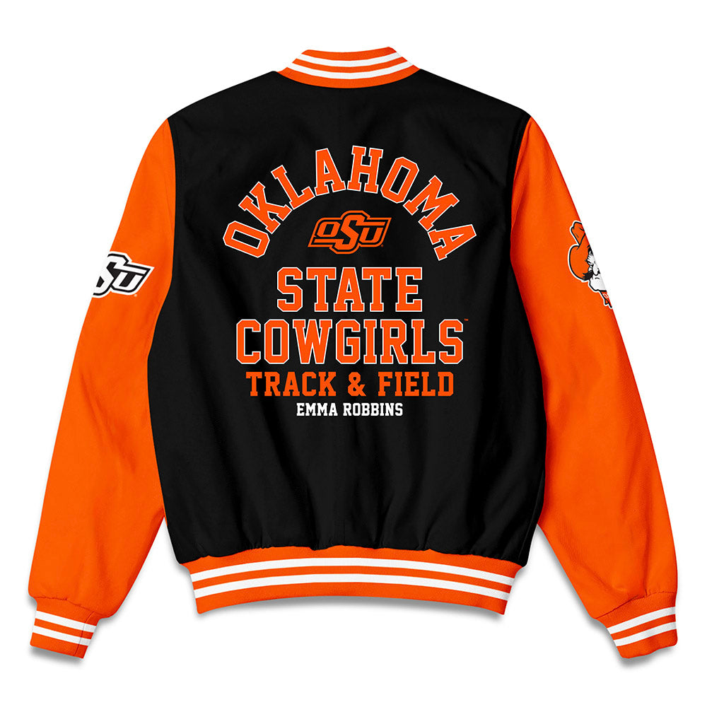 Oklahoma State - NCAA Women's Track & Field : Emma Robbins - Bomber Jacket-1