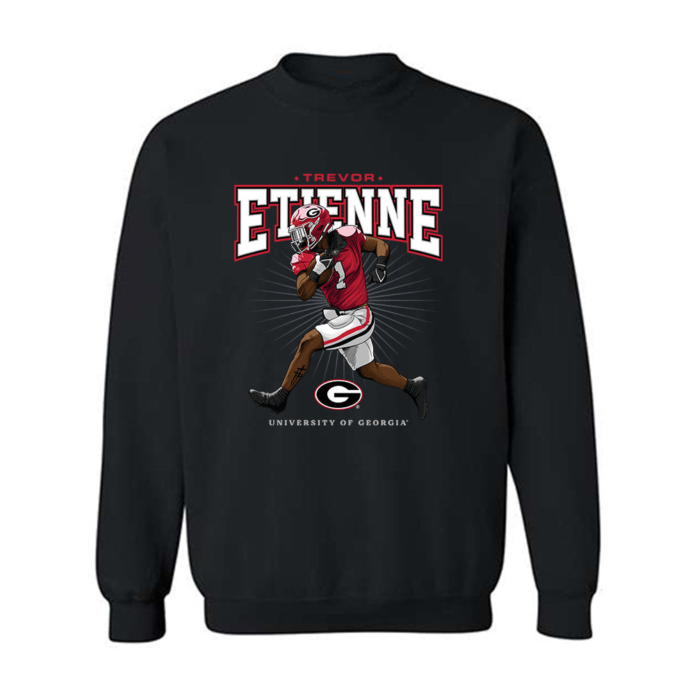 Georgia - NCAA Football : Trevor Etienne - Individual Caricature Crewneck Sweatshirt