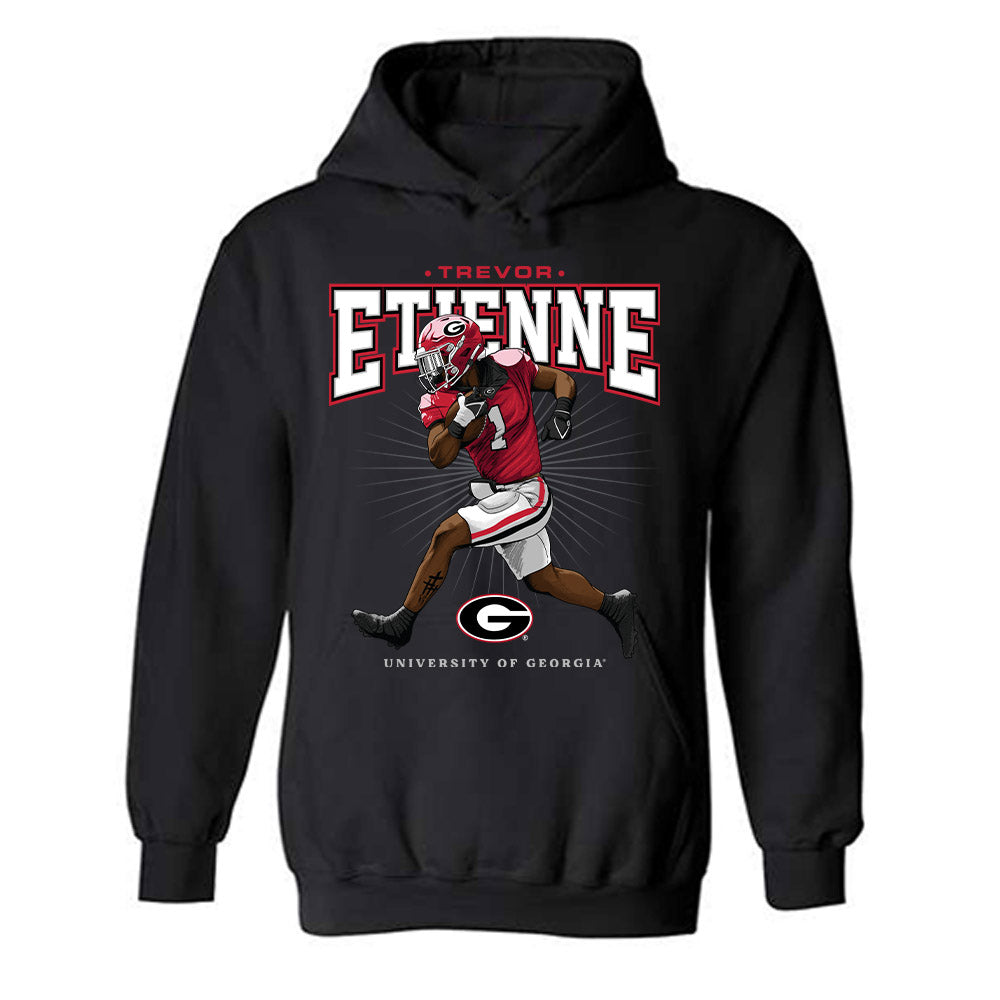 Georgia - NCAA Football : Trevor Etienne - Caricature Hooded Sweatshirt-0