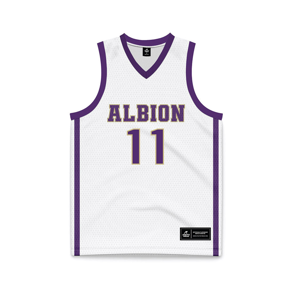 Albion - NCAA Men's Basketball : Dwayne Ray - White Basketball Jersey-0